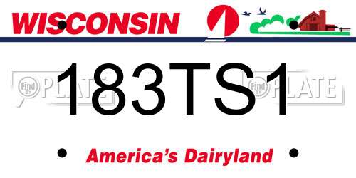 183TS1 Wisconsin License Plate
