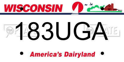 183UGA Wisconsin License Plate