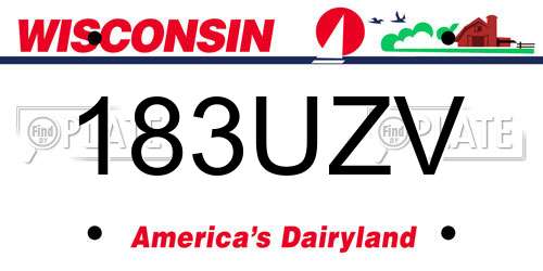 183UZV Wisconsin License Plate