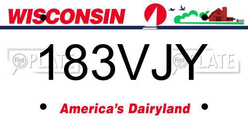 183VJY Wisconsin License Plate