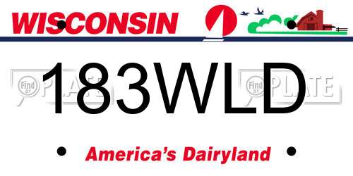 183WLD Wisconsin License Plate