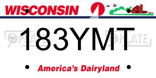 183YMT Wisconsin License Plate