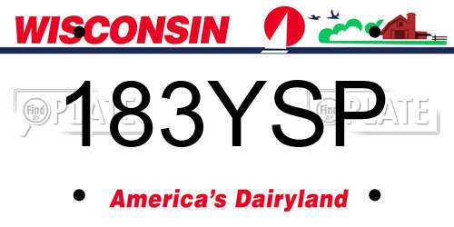 183YSP Wisconsin License Plate