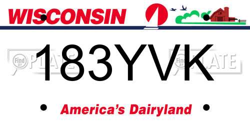 183YVK Wisconsin License Plate