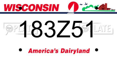 183Z51 Wisconsin License Plate