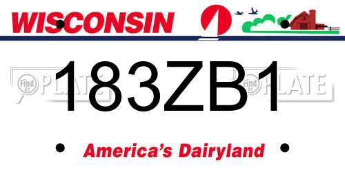 183ZB1 Wisconsin License Plate