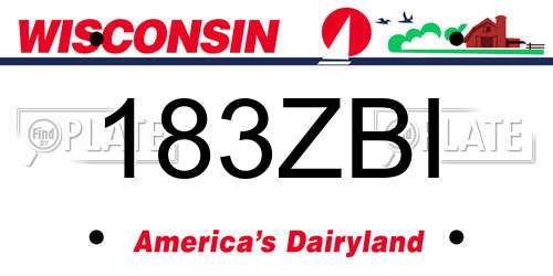 183ZBI Wisconsin License Plate