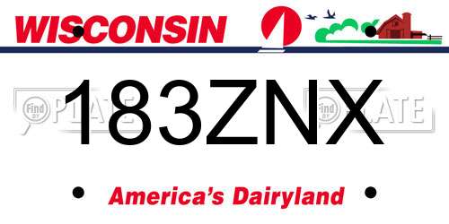 183ZNX Wisconsin License Plate