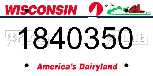 1840350 Wisconsin License Plate