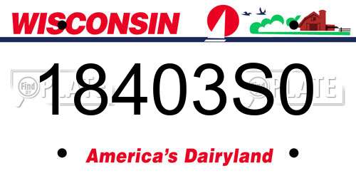18403S0 Wisconsin License Plate