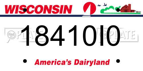 18410I0 Wisconsin License Plate