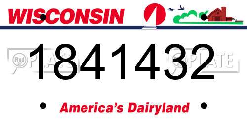 1841432 Wisconsin License Plate