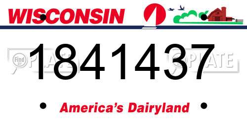 1841437 Wisconsin License Plate
