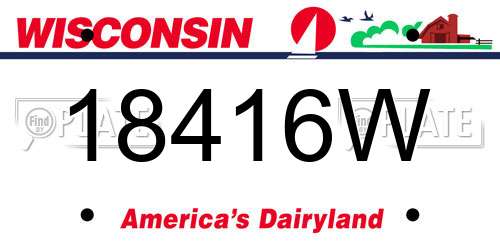 18416W Wisconsin License Plate
