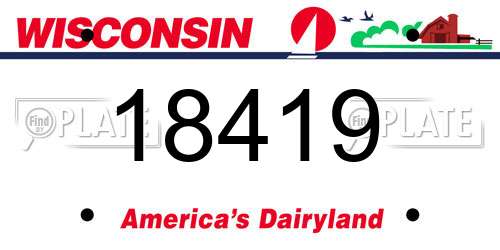18419 Wisconsin License Plate