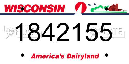 1842155 Wisconsin License Plate