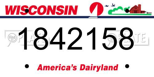 1842158 Wisconsin License Plate