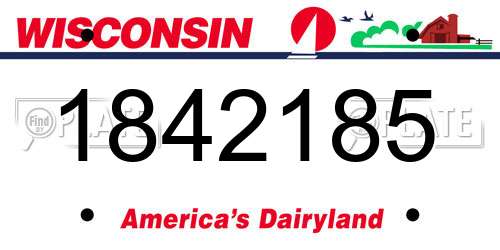 1842185 Wisconsin License Plate
