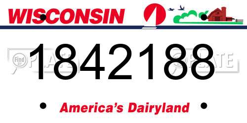 1842188 Wisconsin License Plate