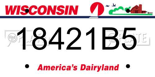 18421B5 Wisconsin License Plate