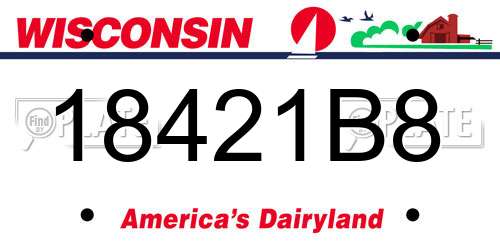 18421B8 Wisconsin License Plate