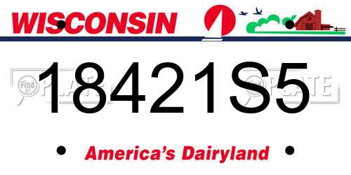 18421S5 Wisconsin License Plate