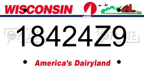18424Z9 Wisconsin License Plate