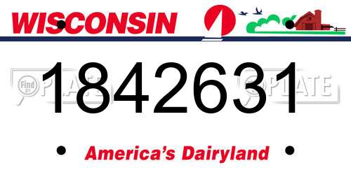 1842631 Wisconsin License Plate