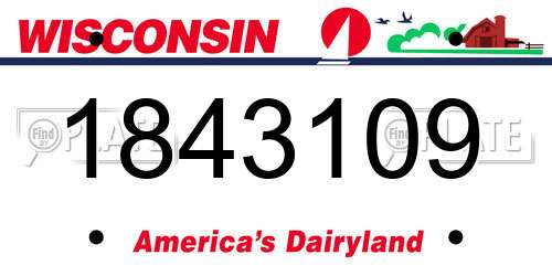 1843109 Wisconsin License Plate