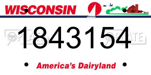 1843154 Wisconsin License Plate