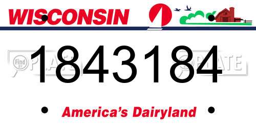 1843184 Wisconsin License Plate