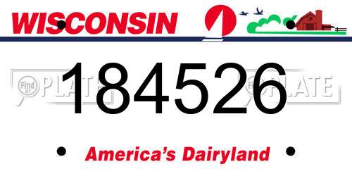 184526 Wisconsin License Plate