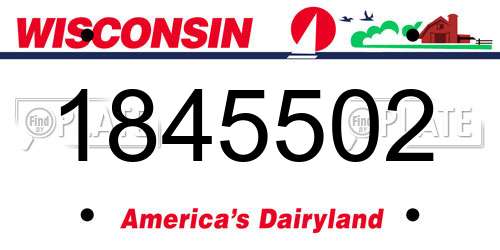 1845502 Wisconsin License Plate