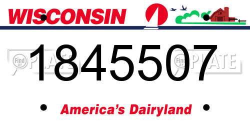 1845507 Wisconsin License Plate