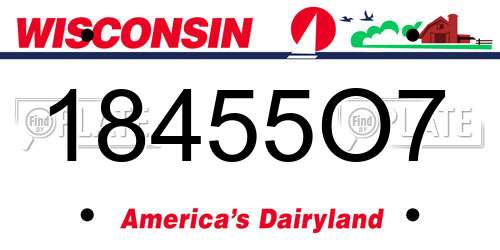 18455O7 Wisconsin License Plate