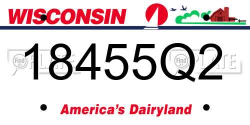 18455Q2 Wisconsin License Plate