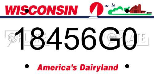 18456G0 Wisconsin License Plate