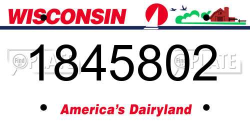 1845802 Wisconsin License Plate