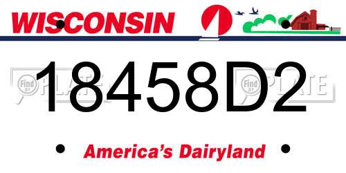 18458D2 Wisconsin License Plate