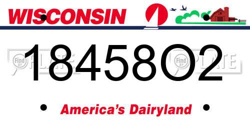 18458O2 Wisconsin License Plate