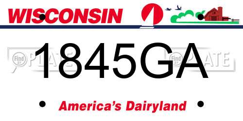 1845GA Wisconsin License Plate