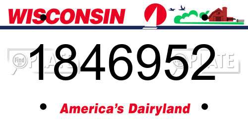 1846952 Wisconsin License Plate