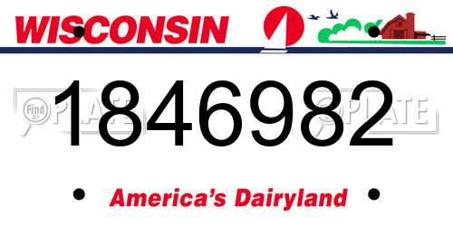 1846982 Wisconsin License Plate