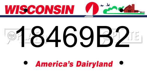 18469B2 Wisconsin License Plate