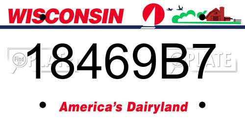 18469B7 Wisconsin License Plate