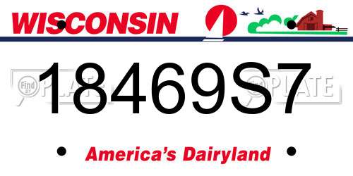 18469S7 Wisconsin License Plate