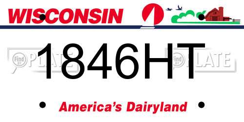 1846HT Wisconsin License Plate
