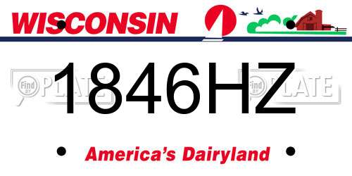1846HZ Wisconsin License Plate