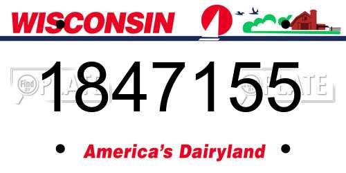 1847155 Wisconsin License Plate