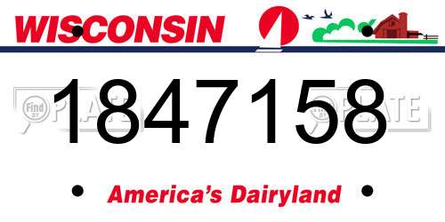 1847158 Wisconsin License Plate